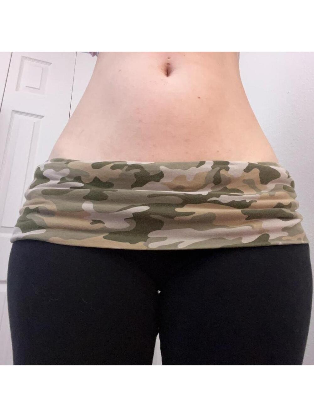camo foldover flare leggings